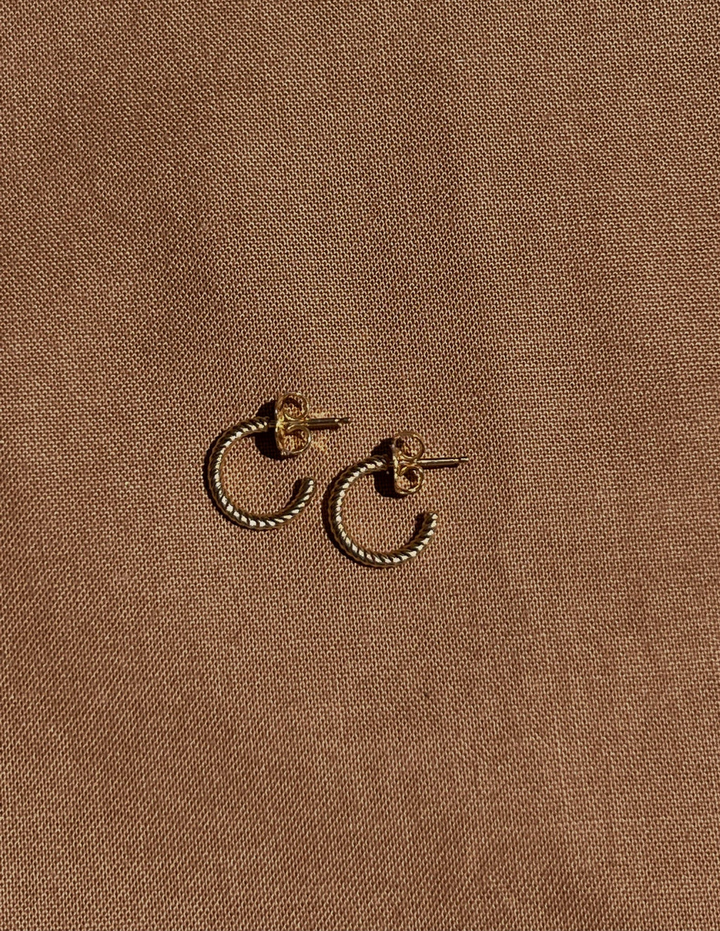 14k Yellow Gold Rope Huggies