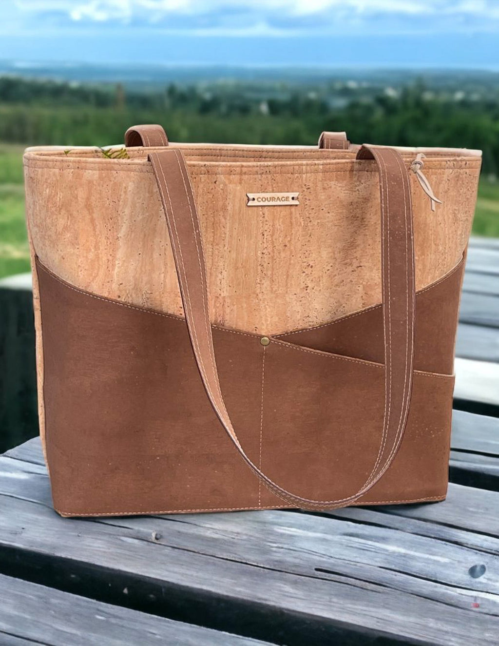 ADVOCATE zippered tote - SEPIA