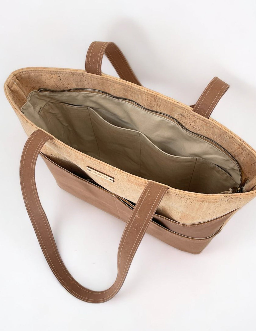 ADVOCATE zippered tote - SEPIA