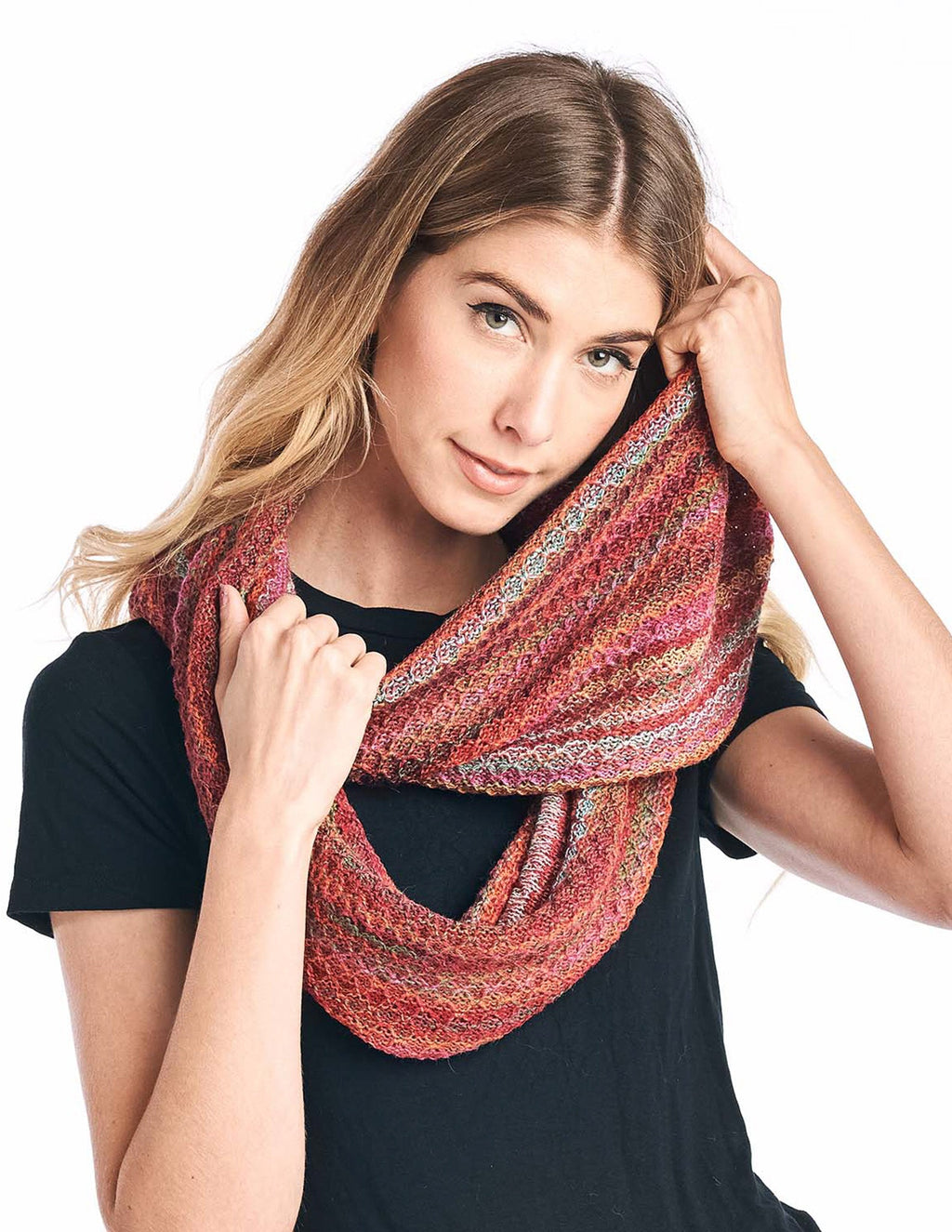 Alpaca Infinity Scarf - Printed Saffron