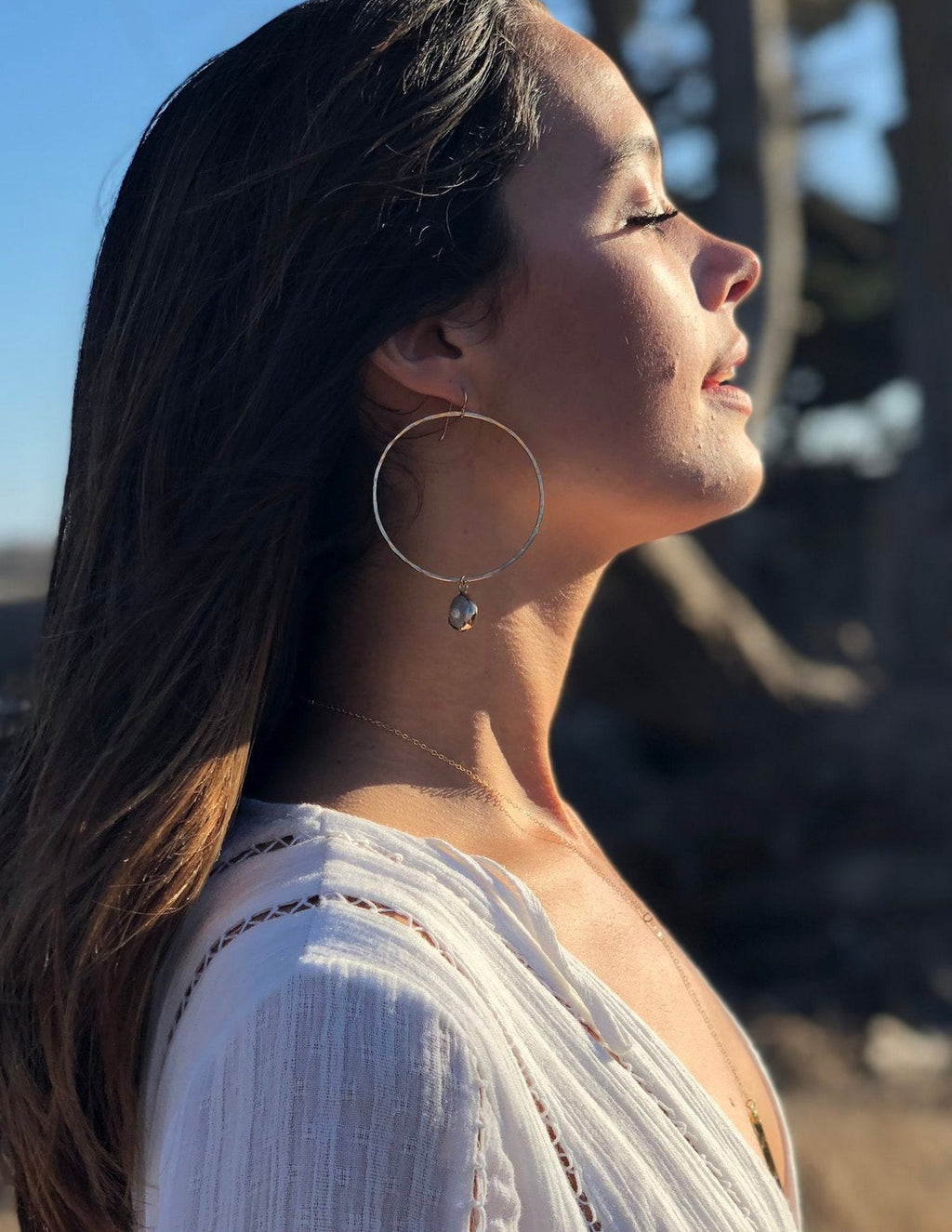 Dainty Baroque Pearl Hoops