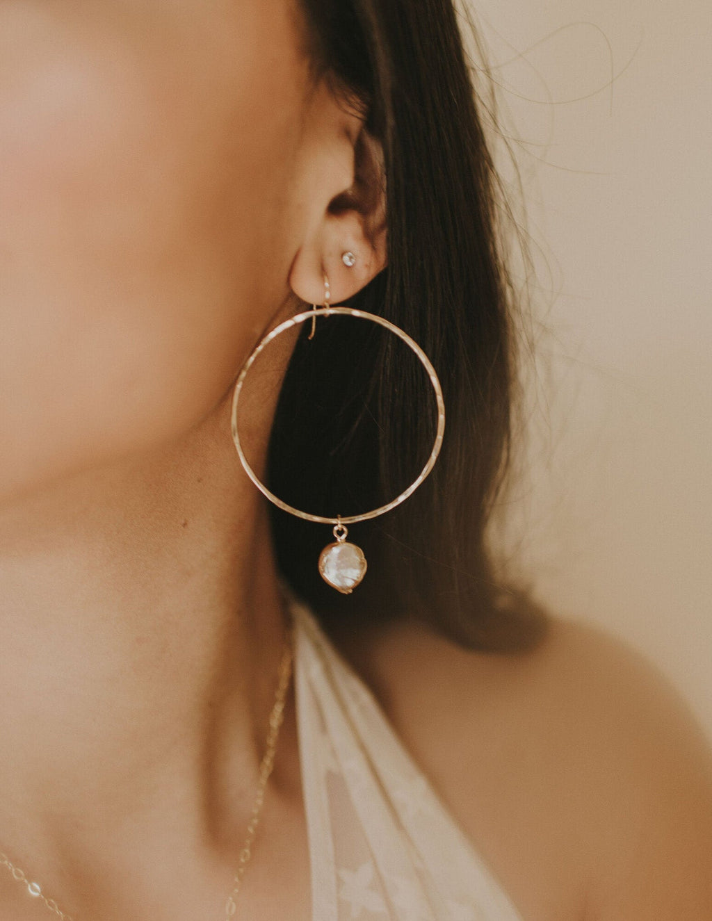 Dainty Baroque Pearl Hoops
