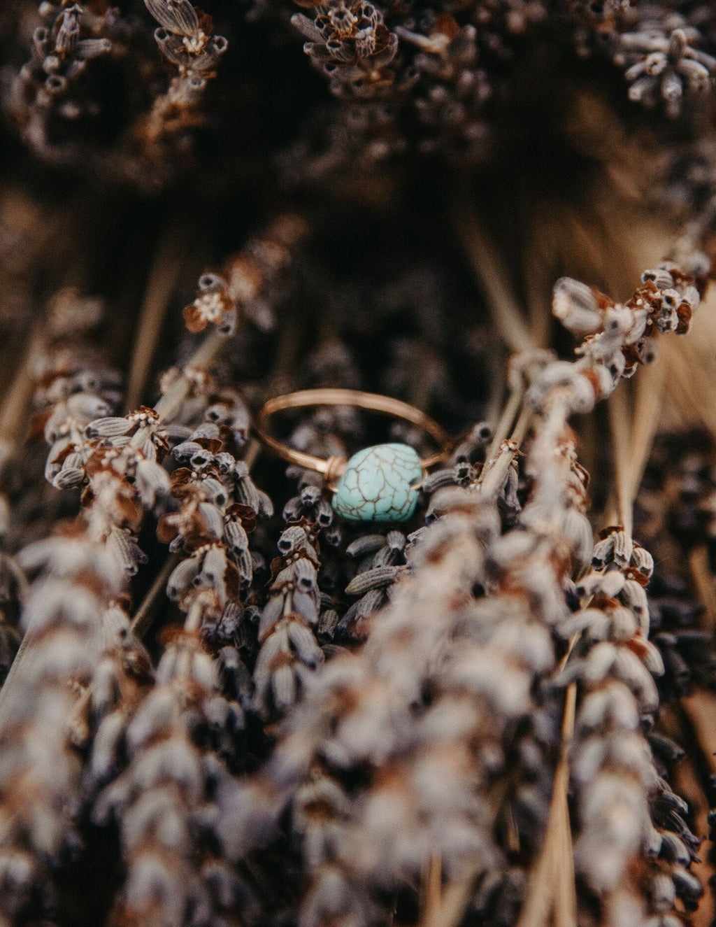 Dainty Hammered Turquoise Ring