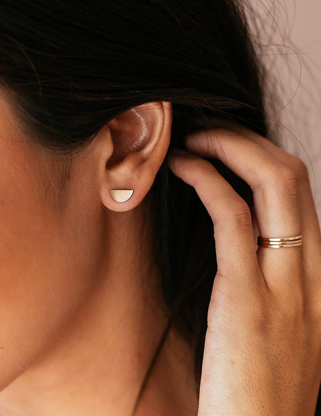 Half Moon Stud Earrings