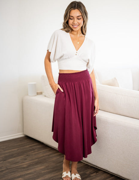 wonnyribbon mia skirt Sサイズ　ベージュ tencel-mia-midi-skirt-bottoms-