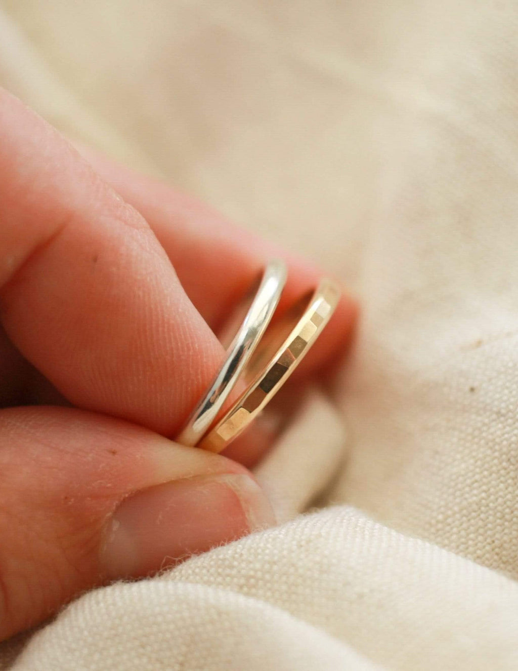 Thick Hammered Stacking Ring