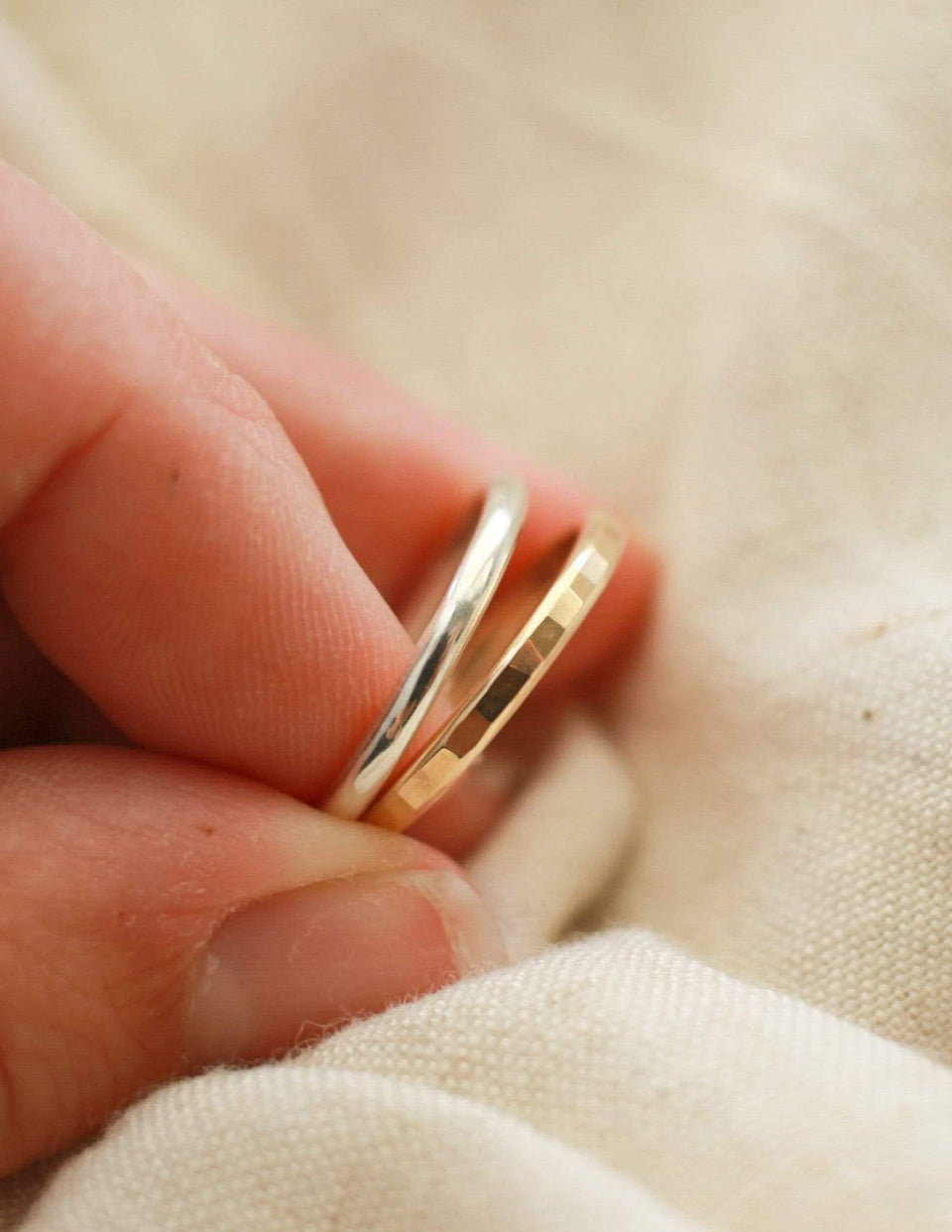 Thick Hammered Stacking Ring