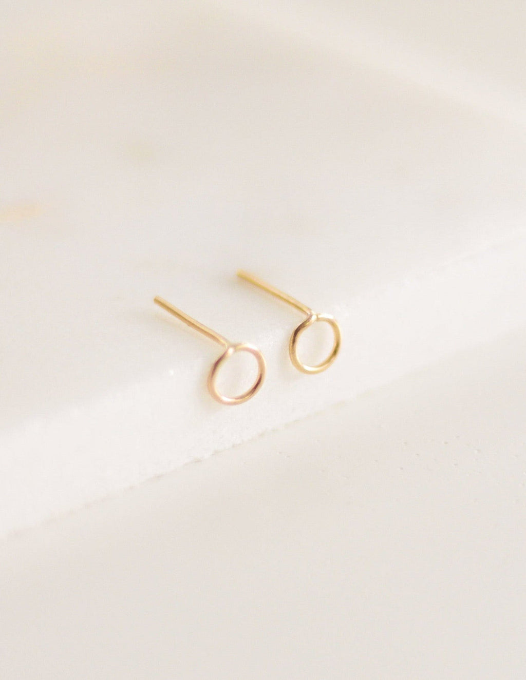Tiny Circle Stud Earrings