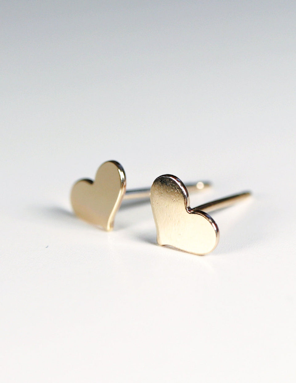 Tiny Heart Gold Stud Earrings