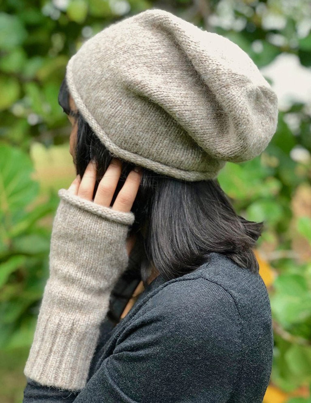 Beige Essential Knit Alpaca Beanie
