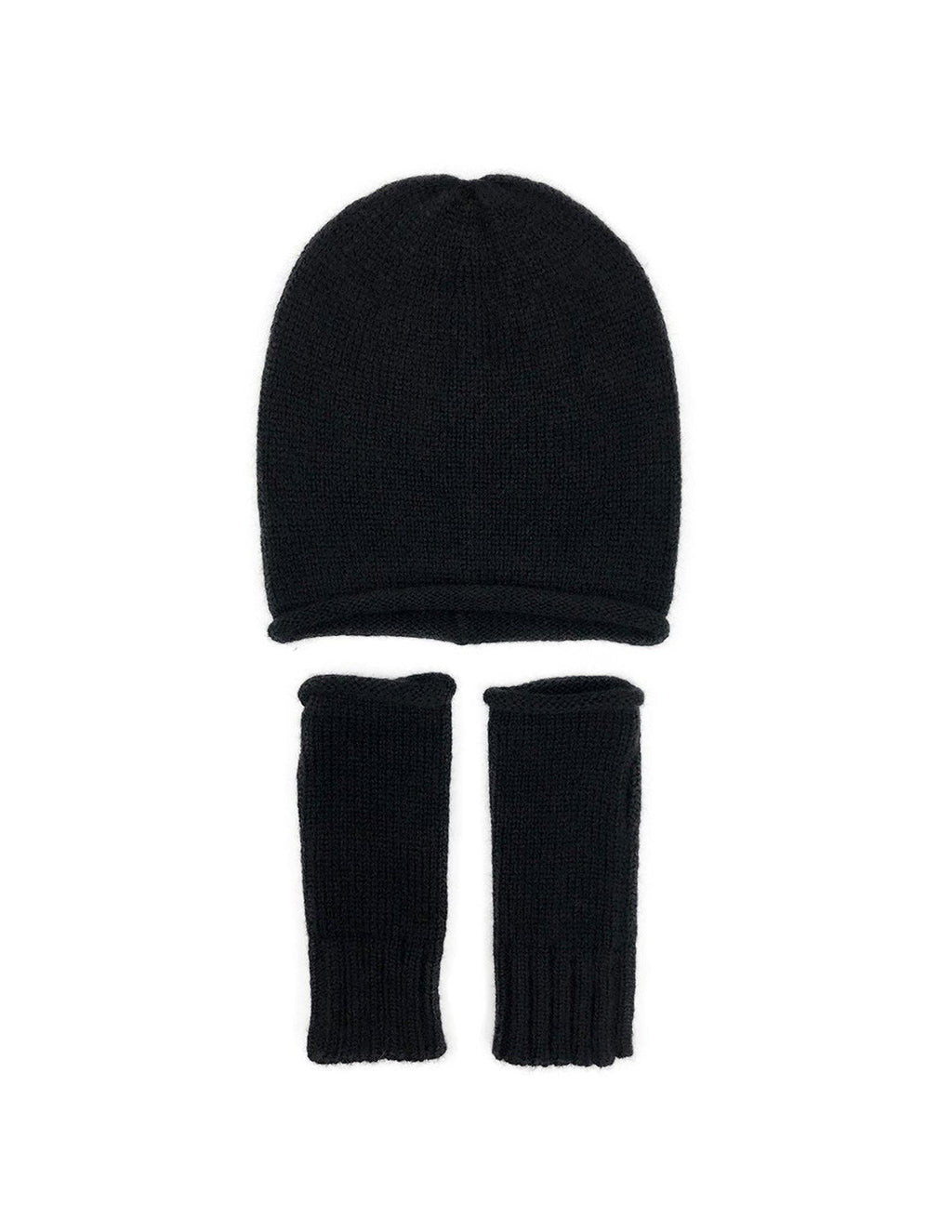 Black Essential Knit Alpaca Beanie