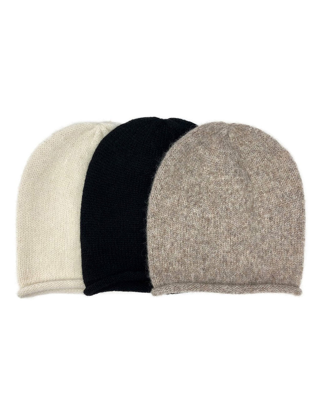 Black Essential Knit Alpaca Beanie