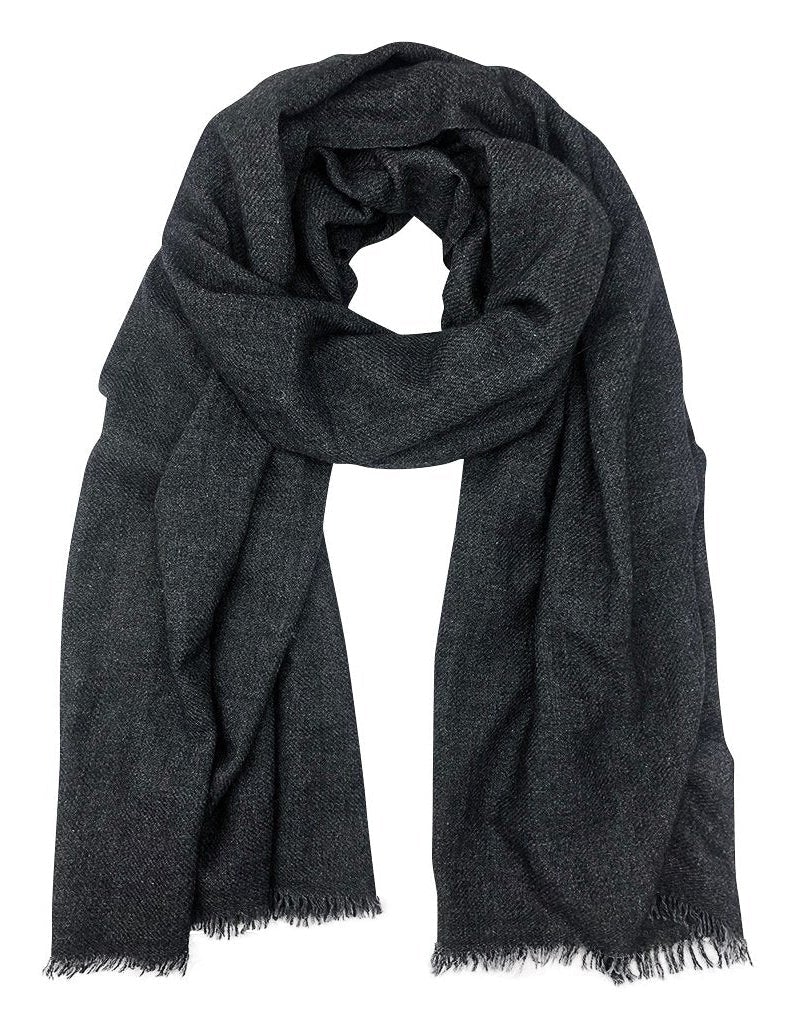 Black Handloom Cashmere Scarf