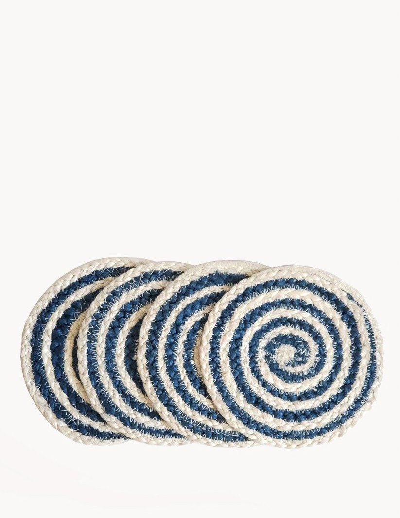 Blue Kata Spiral Coaster (Set of 4)