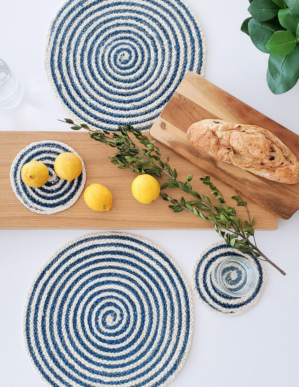 Blue Kata Spiral Coaster (Set of 4)