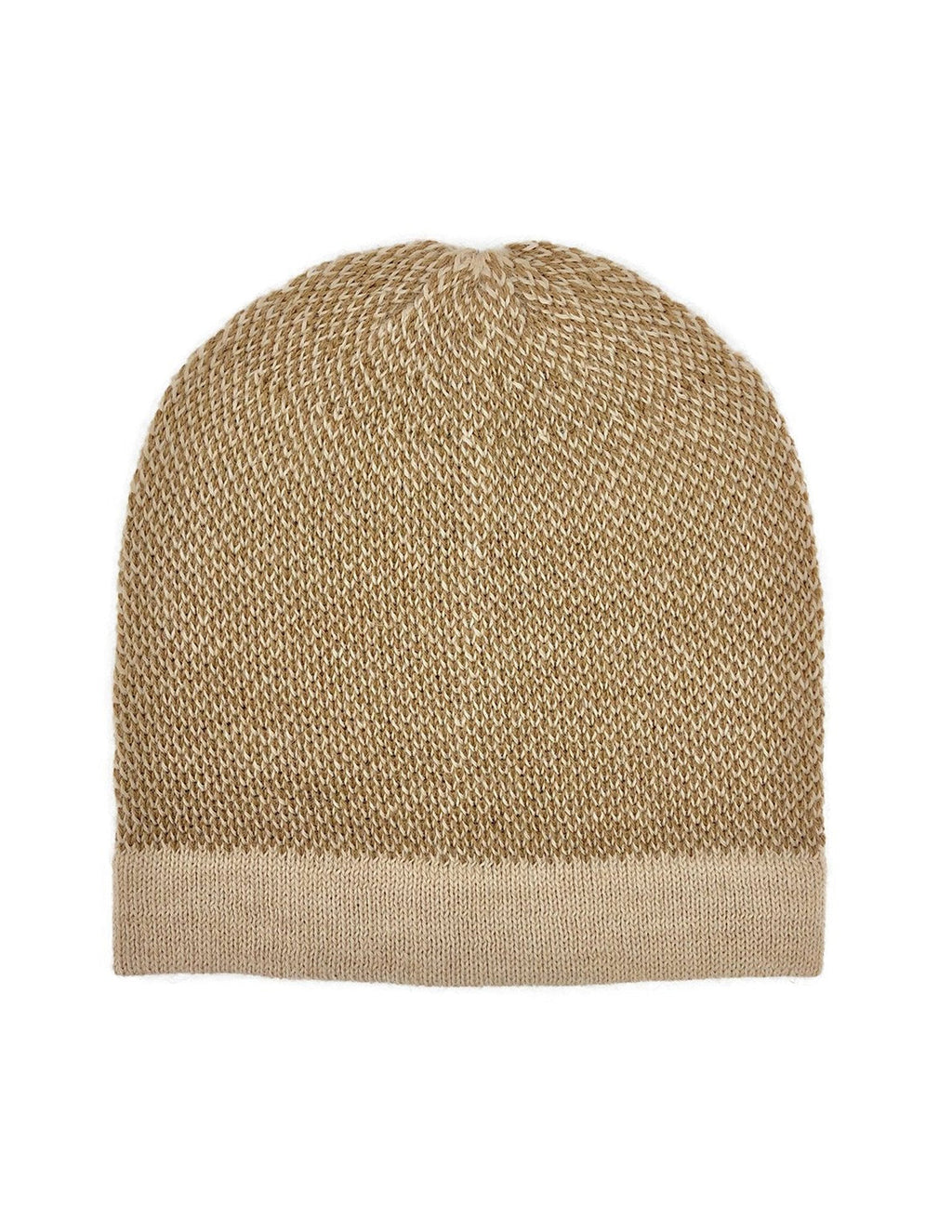 Camel Interwoven Alpaca Beanie