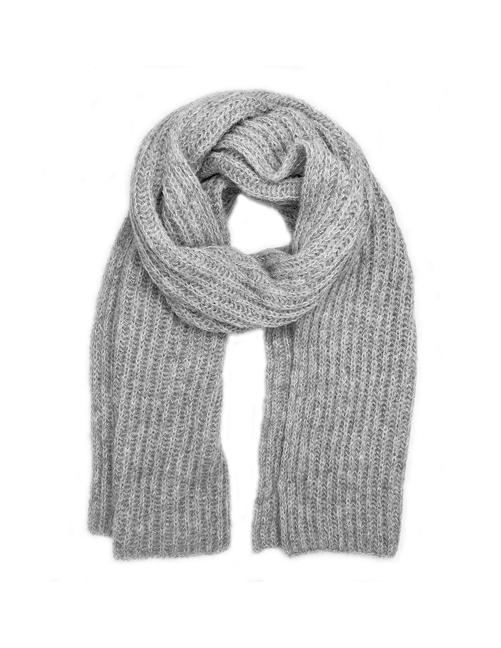 Chunky Gray Knit Alpaca Scarf
