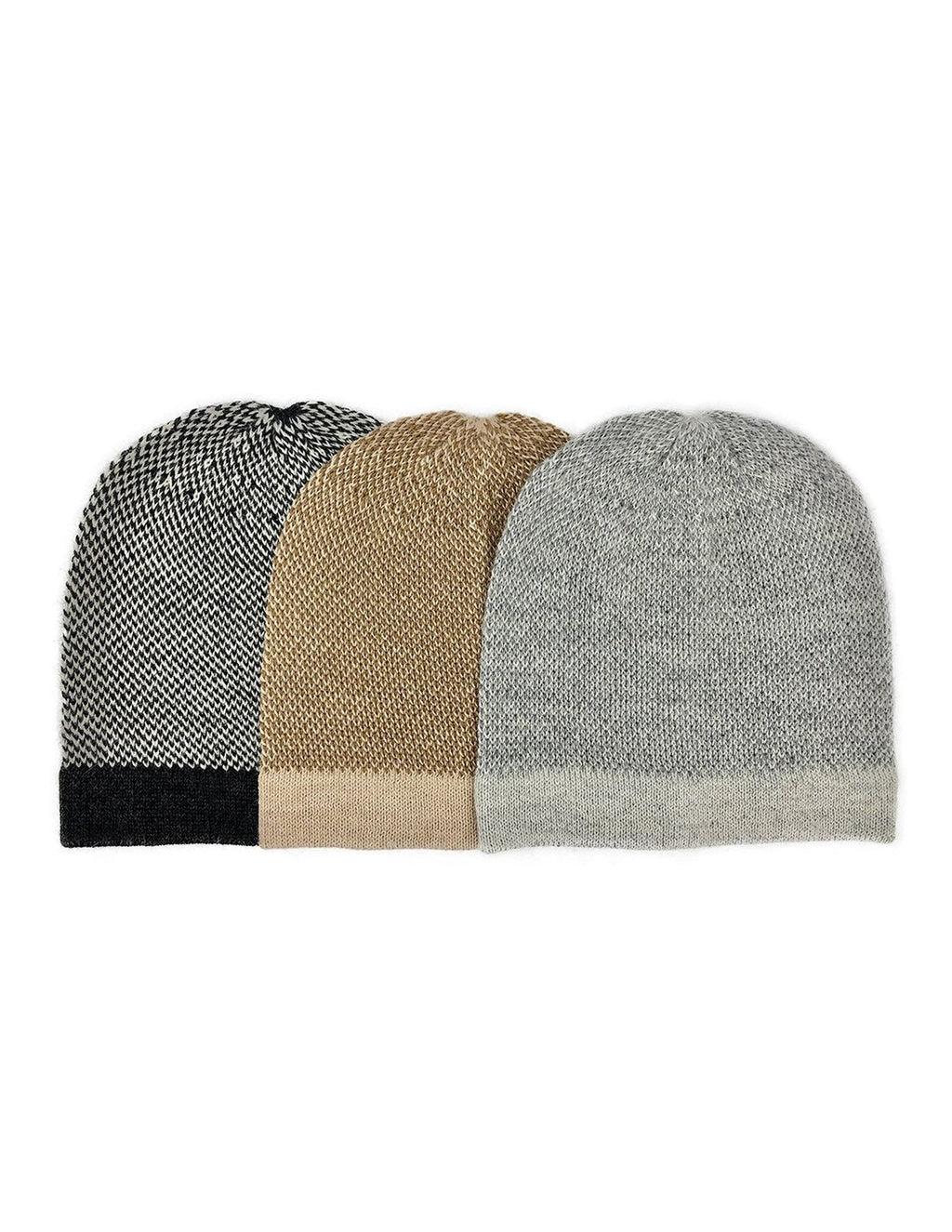 Gray Interwoven Alpaca Beanie