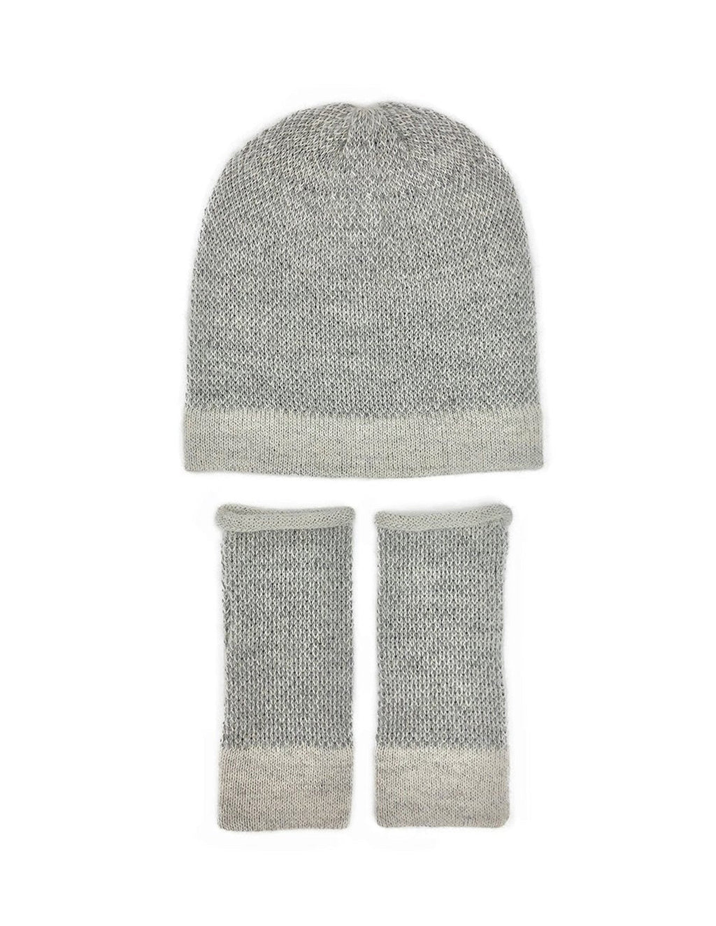 Gray Interwoven Alpaca Gloves