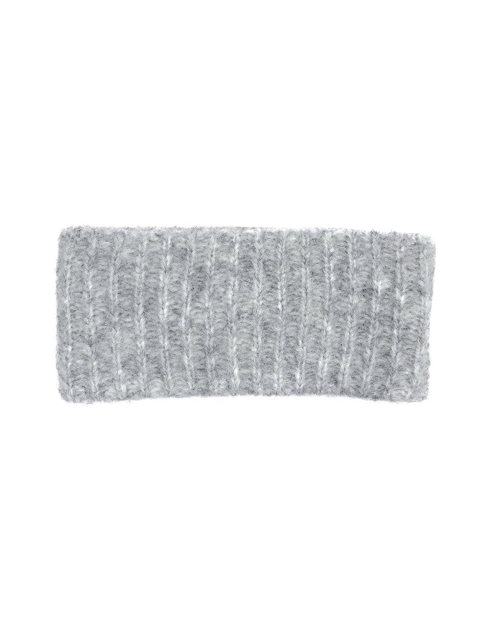 Gray Ribbed Alpaca Ear Warmer