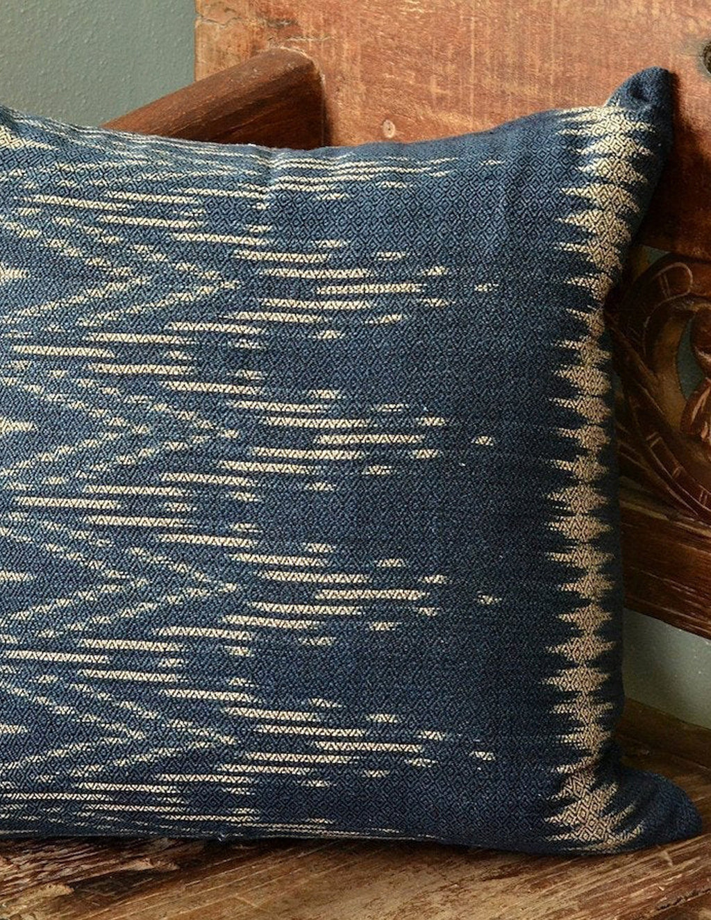 Indigo Ikat Pillow Cover