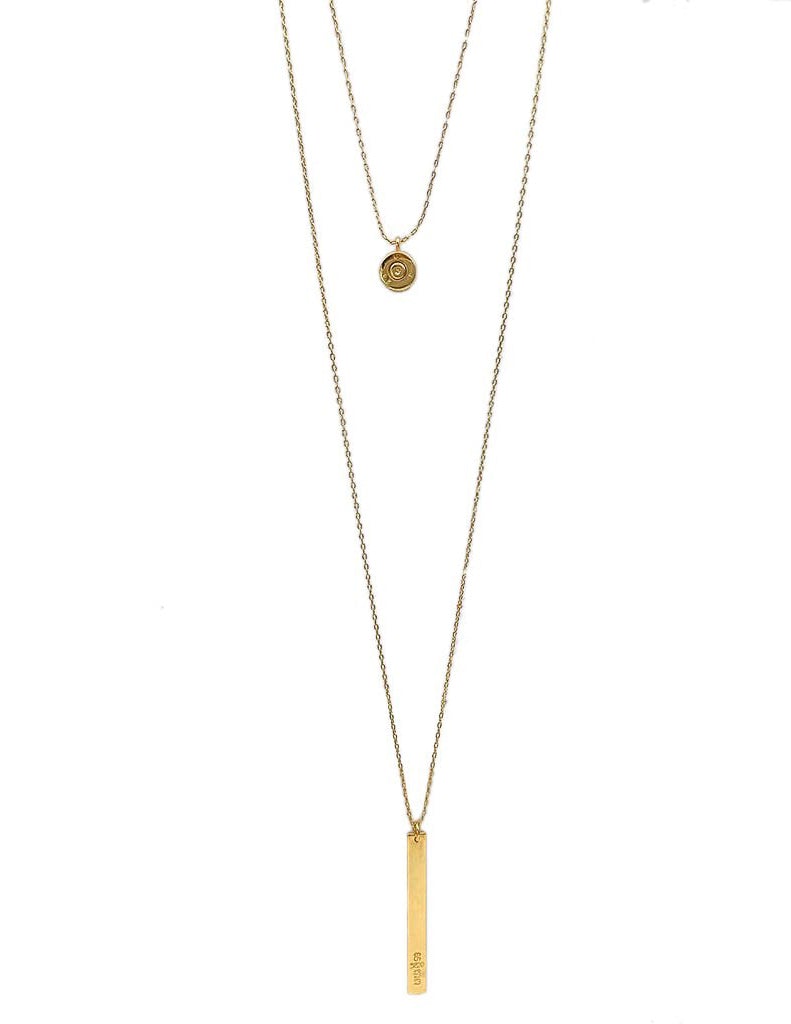 Layered Bar Bullet Necklace