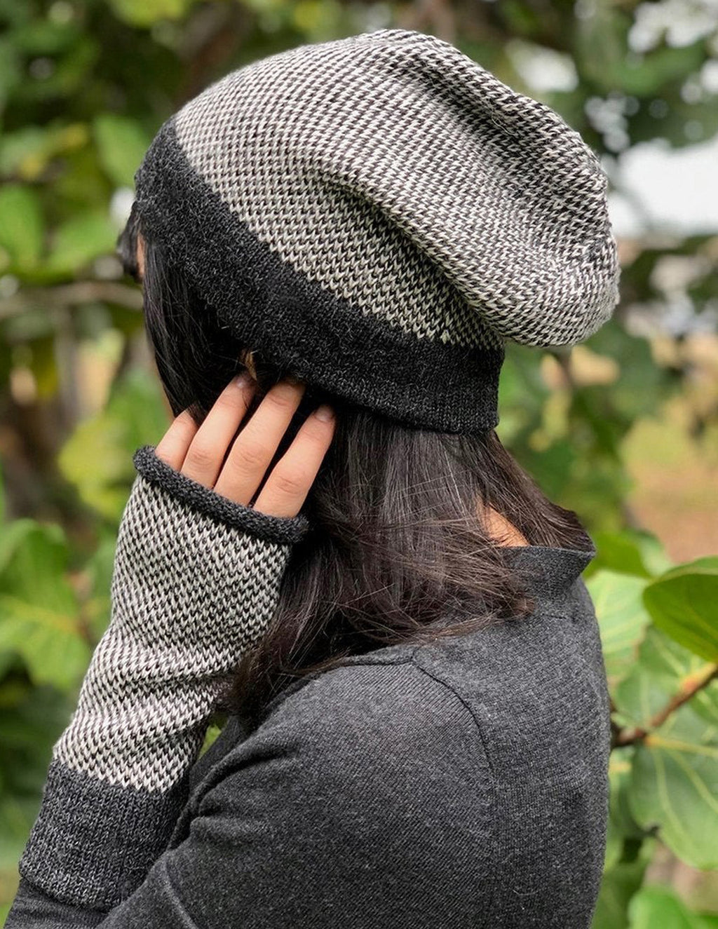 Midnight Interwoven Alpaca Beanie