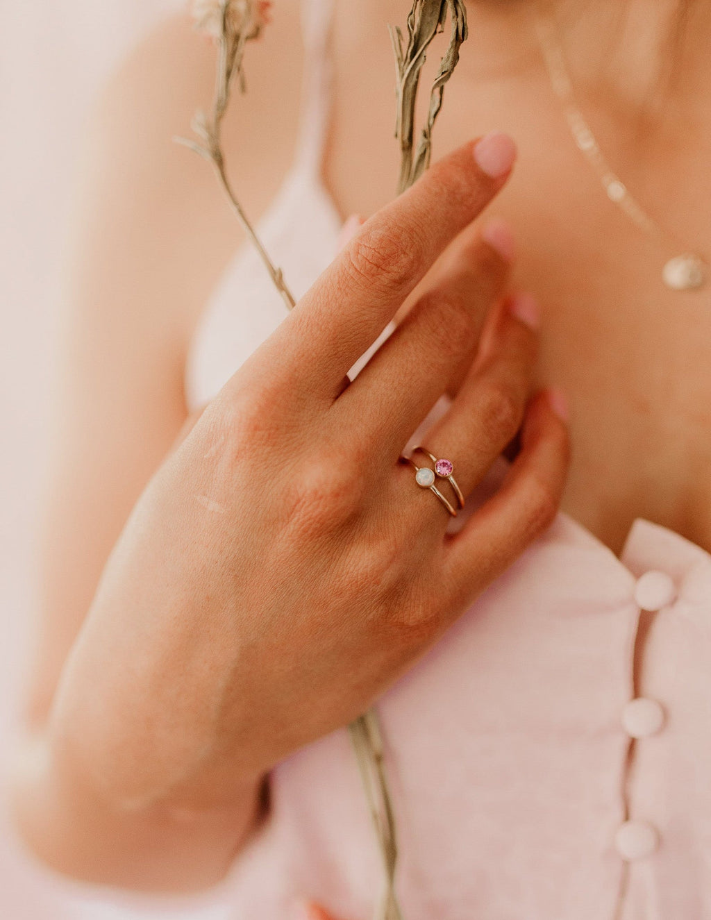October Birthstone Ring ∙ Pink Tourmaline