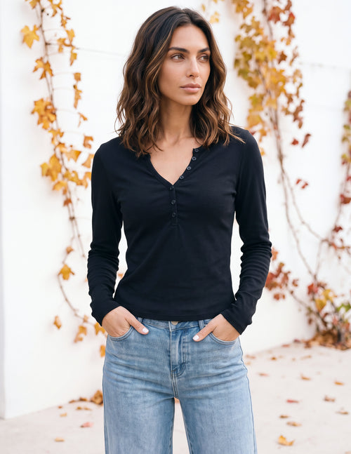 Cotton Naya Button Long Sleeve