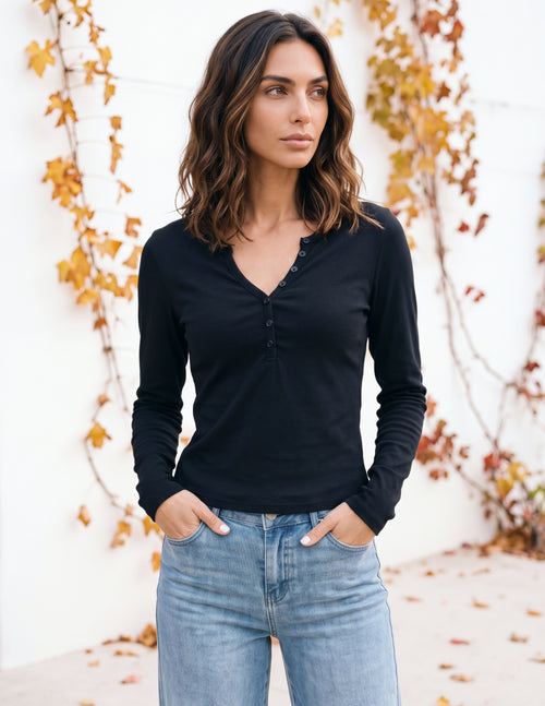 Cotton Naya Button Long Sleeve