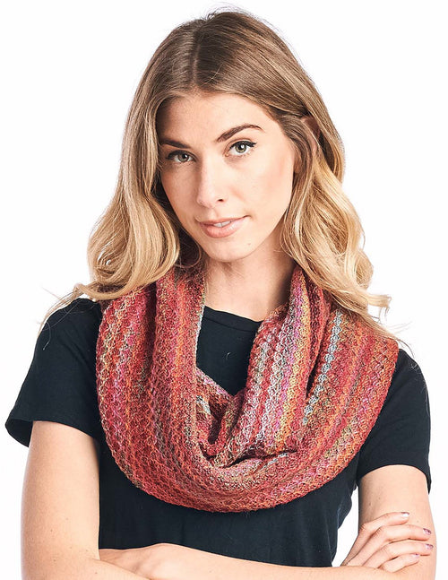 Alpaca Infinity Scarf - Printed Saffron