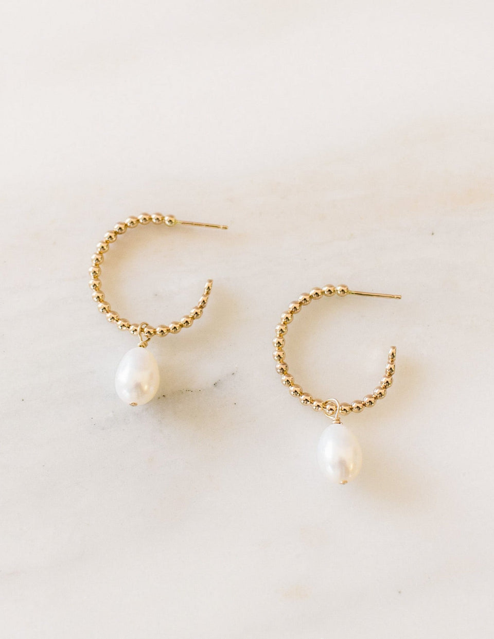 Avila Pearl Hoop Earrings