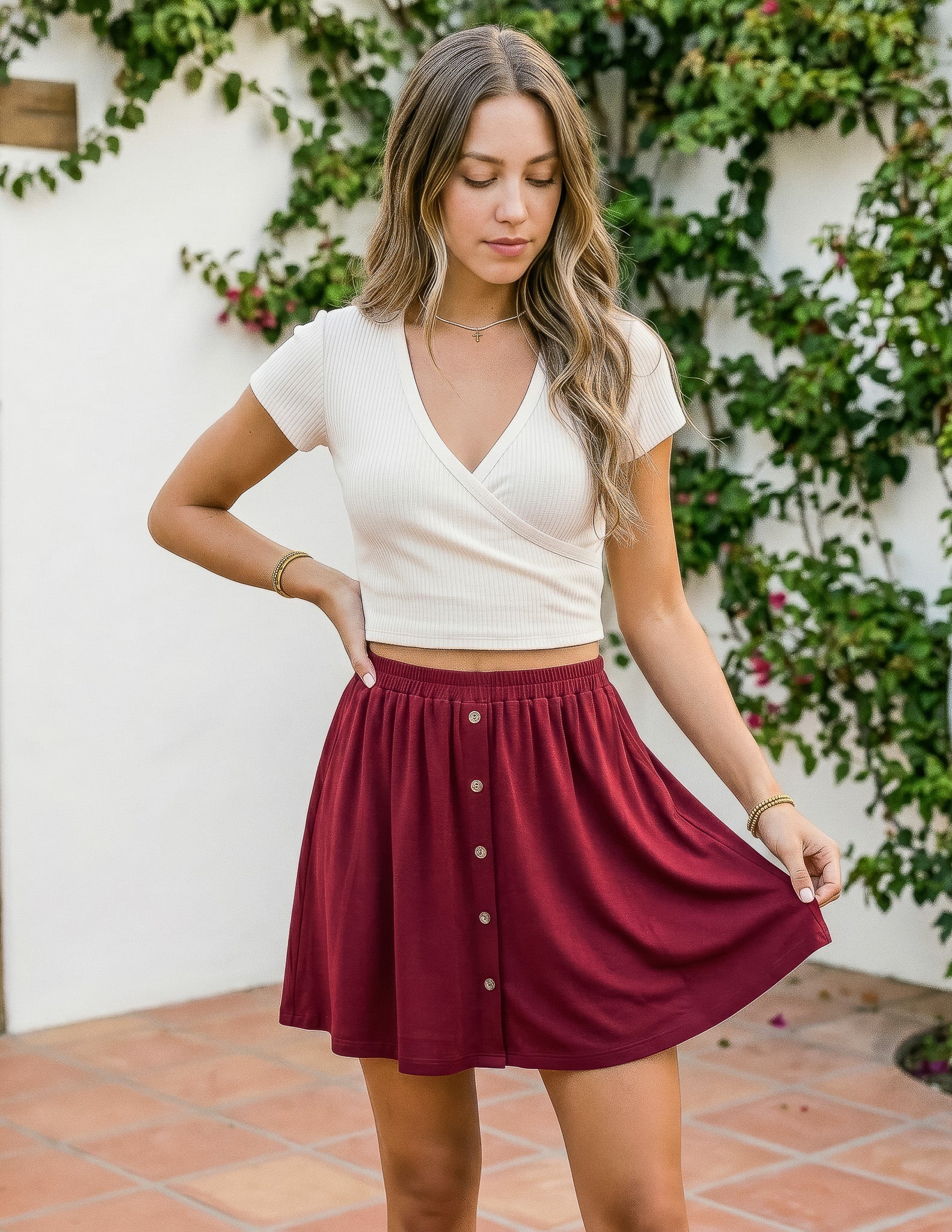 andmaryJessica pleats mini skirt S 最終値下げ Bamboo Paris Mini Skirt – Sozy