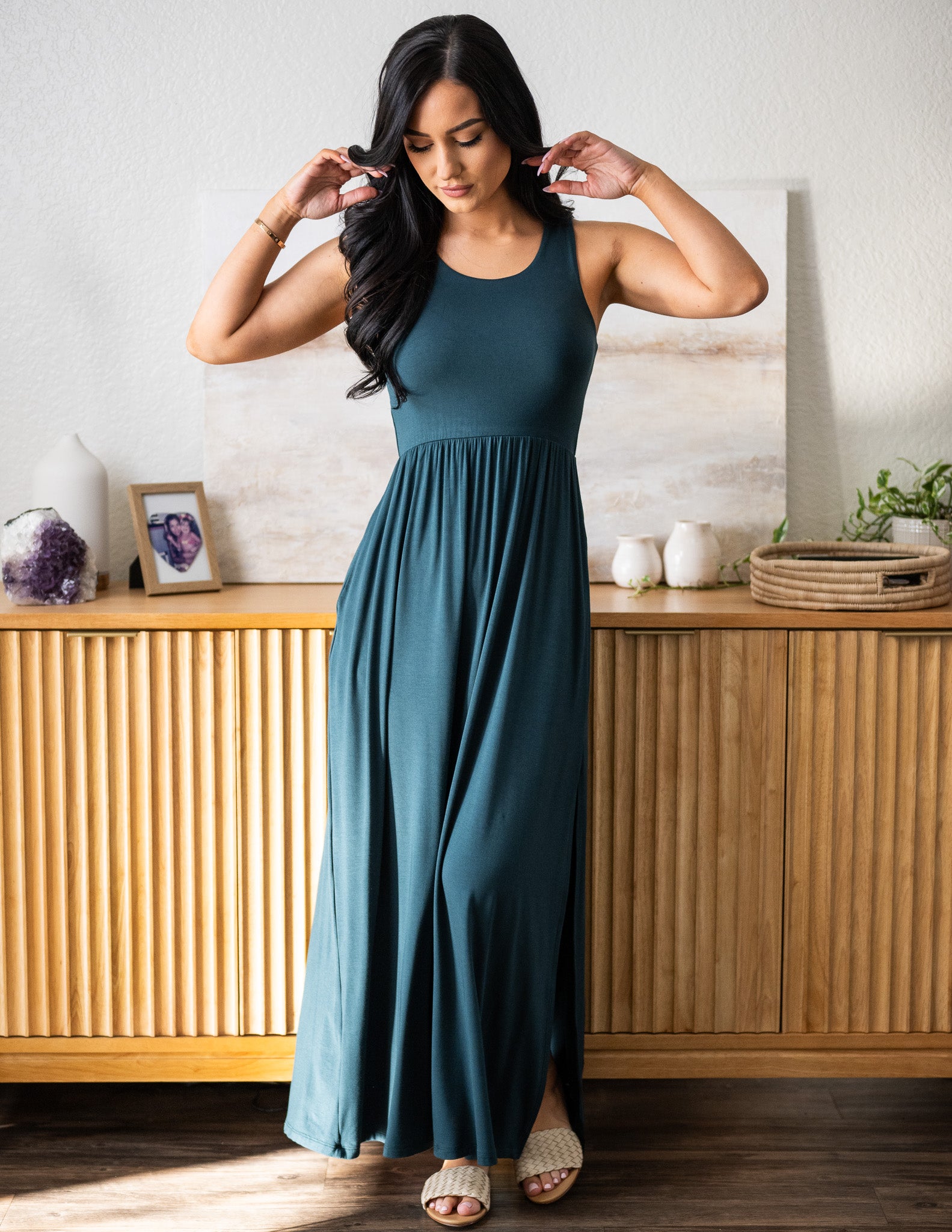 ワンピース Andmary Cecily check long dress ANDMARY】Cecily check long dress