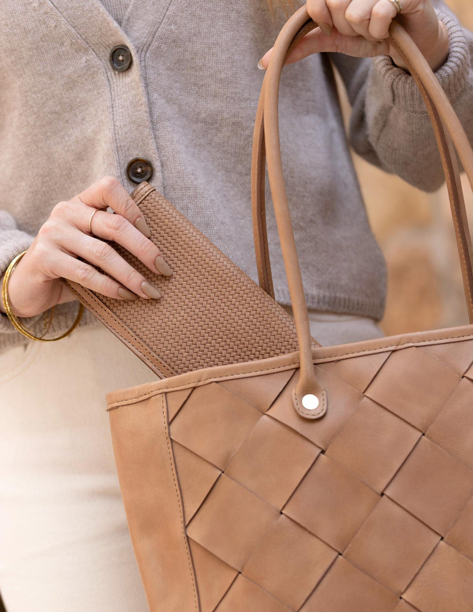 Carry-All Handwoven Tote - Almond