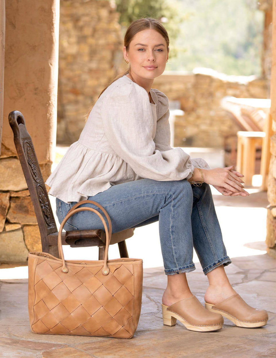 Carry-All Handwoven Tote Almond