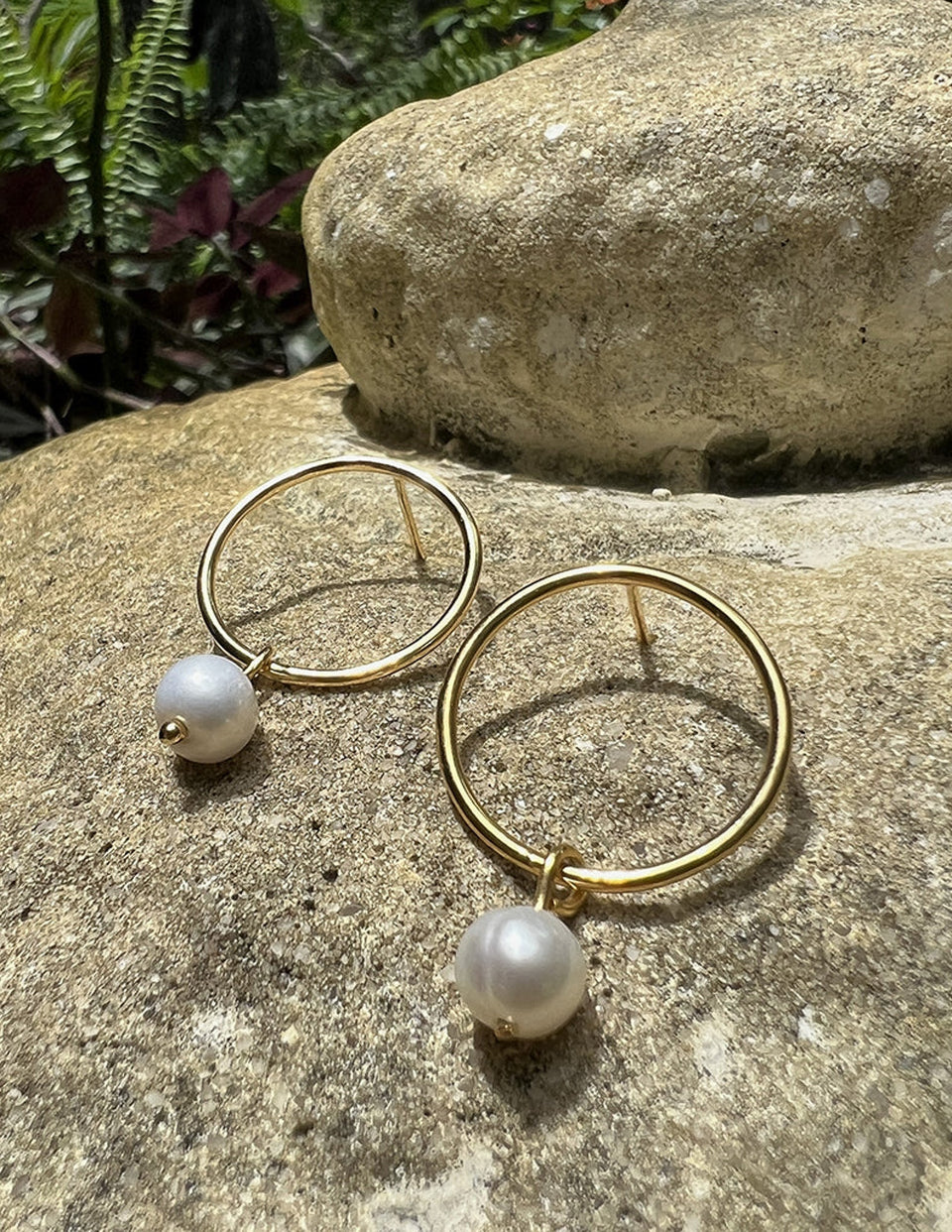 Circle Freshwater Pearl Earrings