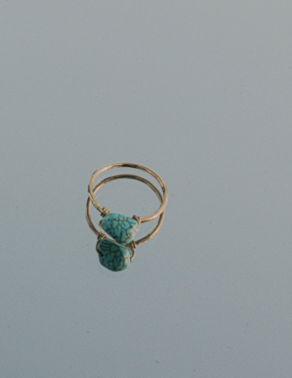 Dainty Hammered Turquoise Ring