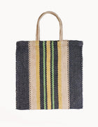 Dora Jute Tote Bag - Multi Navy