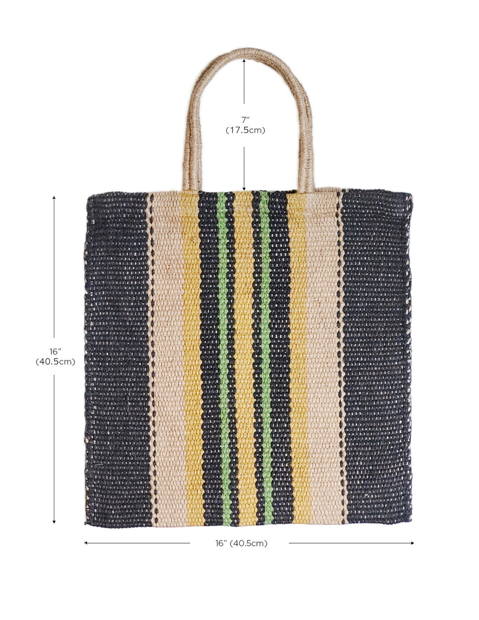 Dora Jute Tote Bag - Multi Navy