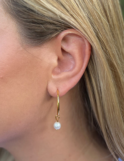 Freshwater Pearl Hoop Earrings