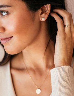 Half Moon Stud Earrings