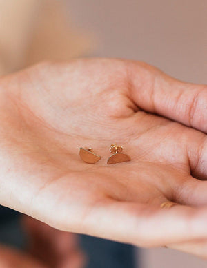 Half Moon Stud Earrings