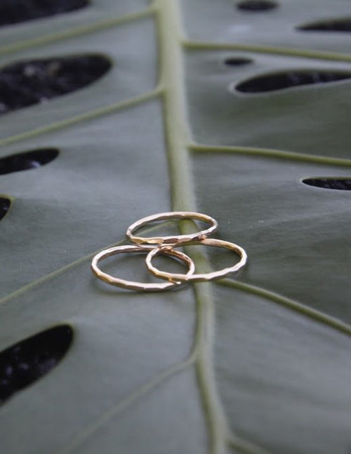 Hammered Dainty Rings