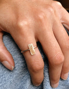 Hammered Vertical Bar Ring
