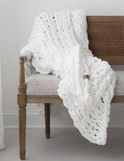 INFINITE CHUNKY KNIT BLANKET | MINKY | BIG - BLANC