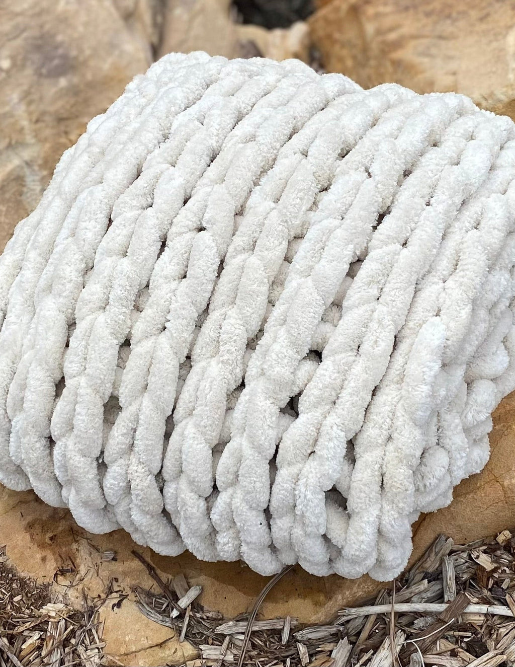 INFINITE CHUNKY KNIT BLANKET | MINKY | LITTLE - SAND