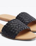 Isla Woven Slide Sandal - Black
