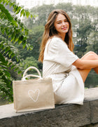 Jute Canvas Gift Bag - Love