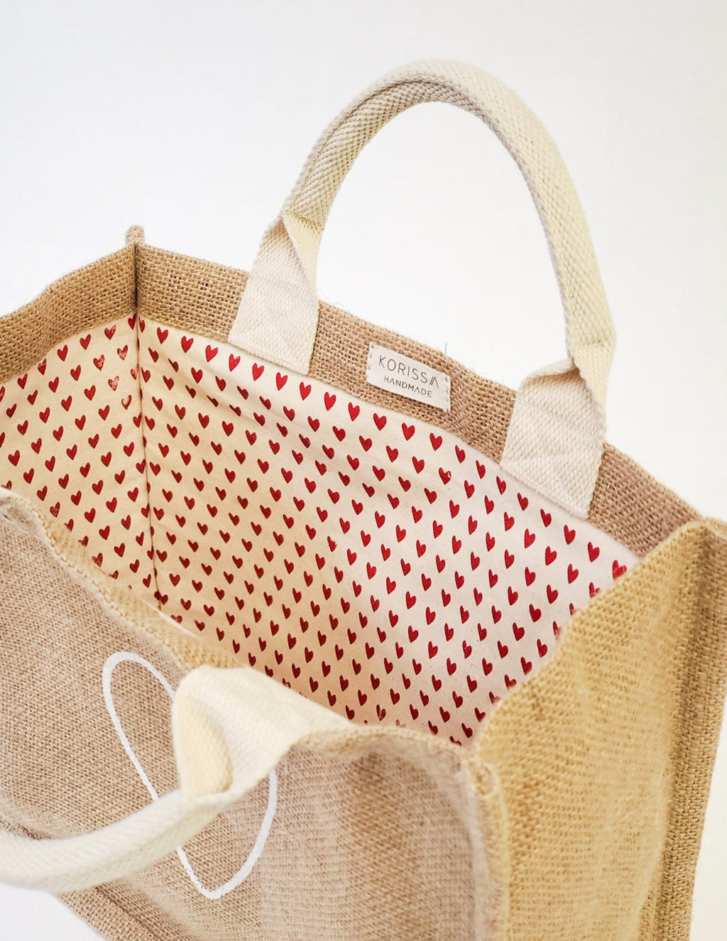 Jute Canvas Gift Bag - Love